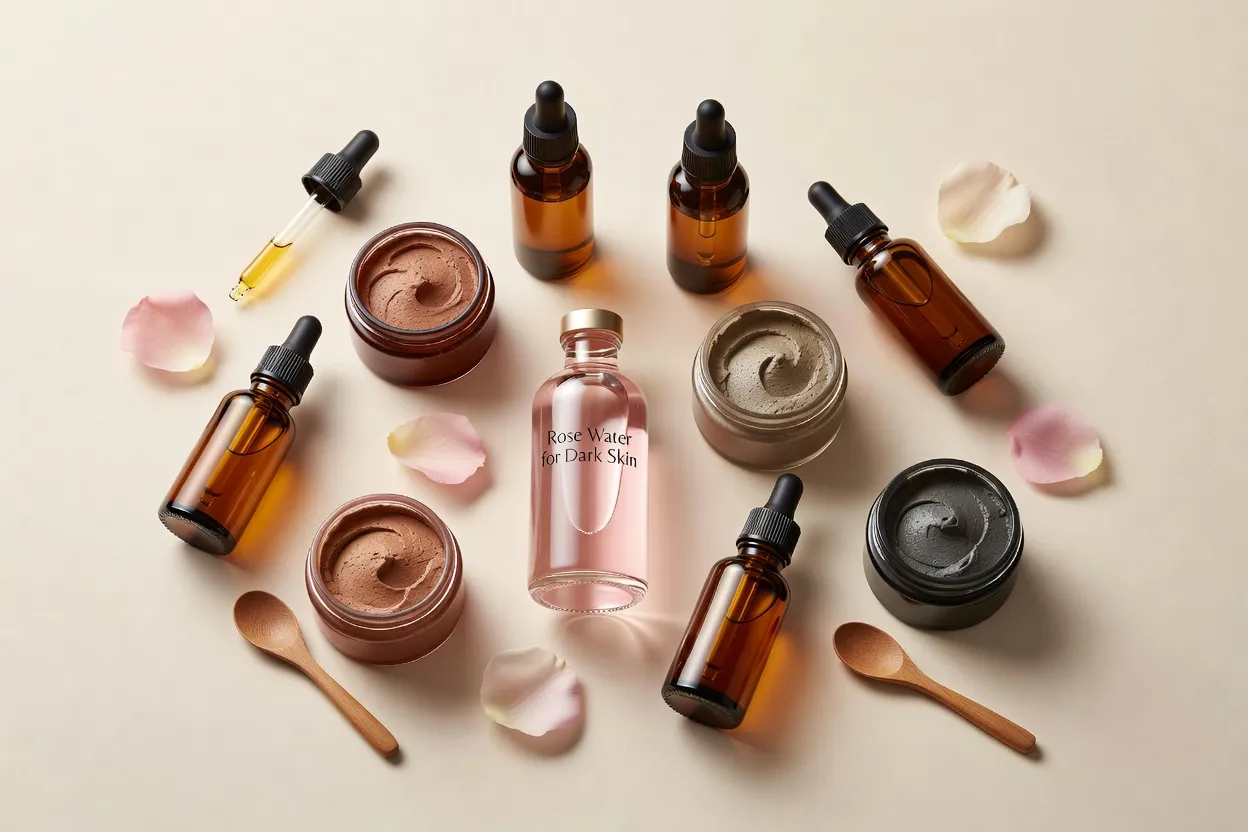 Produits de soins naturels pour peaux noires — sérums, masques à l'argile, huiles végétales