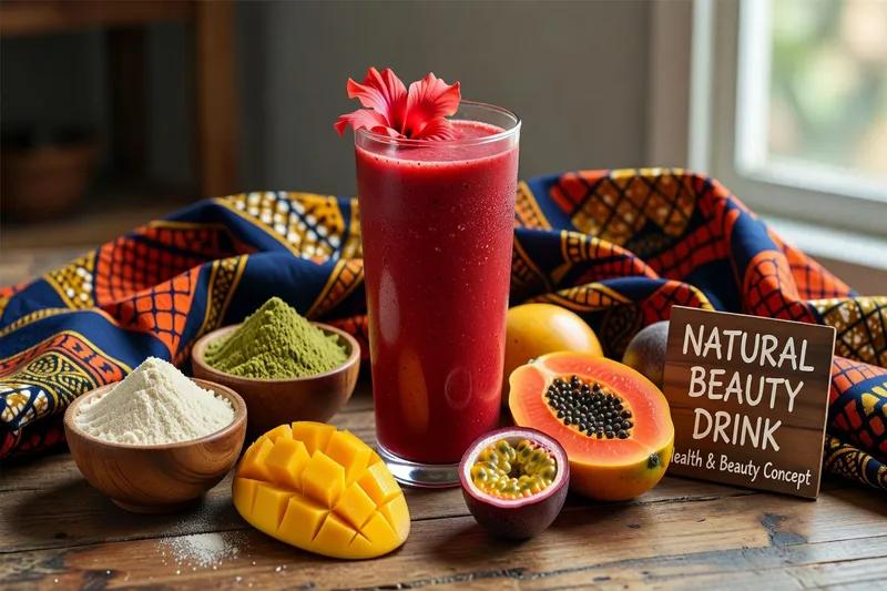 Smoothie africain beauté au bissap et baobab — hydratation interne et beauté peau noire