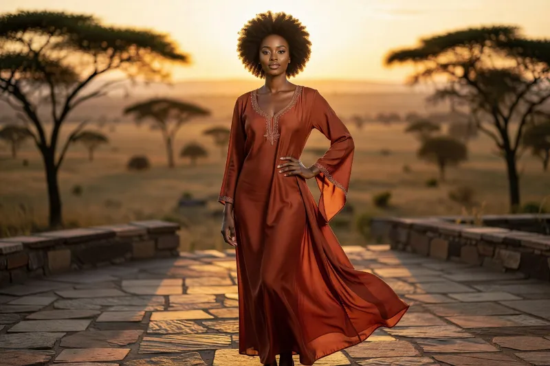 Femme africaine élégante au maquillage naturel et bijoux traditionnels — codes du charme africain