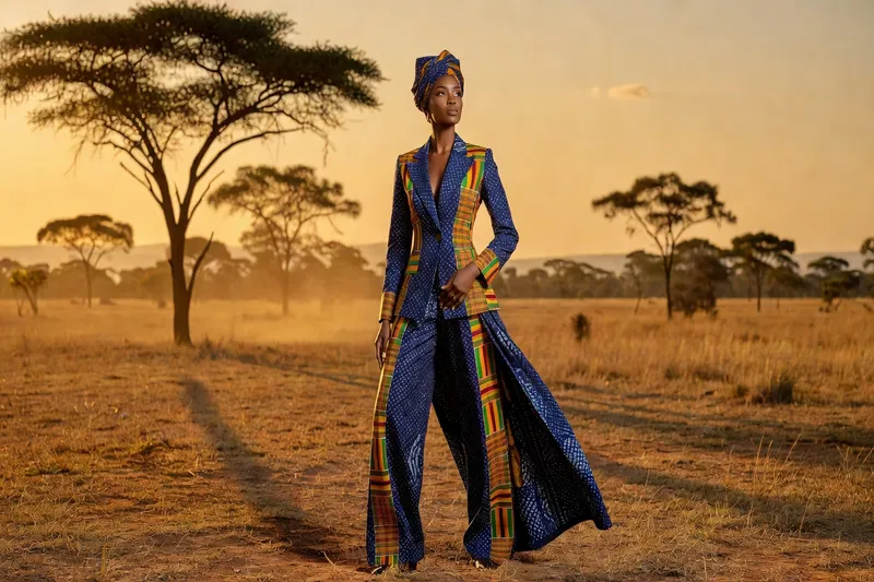 Femme africaine au style élégant affirmant sa beauté naturelle avec confiance