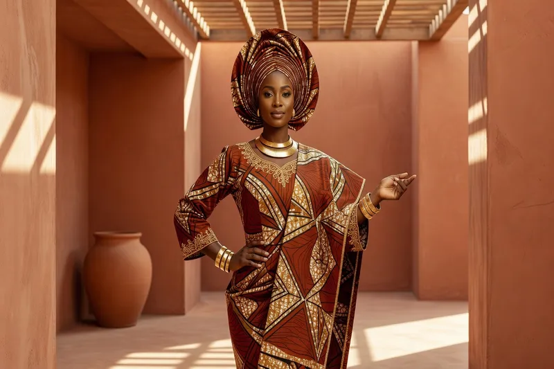 Femme africaine portant une tenue wax élégante — mode africaine contemporaine